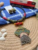 Vanika Pine Ajrakh Hasli Set