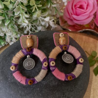 Yarn-Wrapped Mandala Hoops