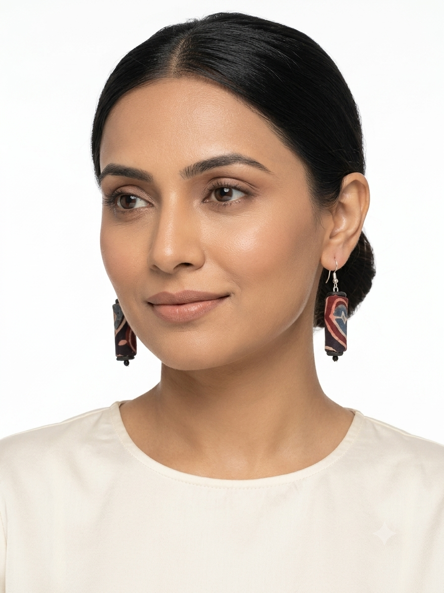 Cotton B&W Ajrakh Beaded - Image 2