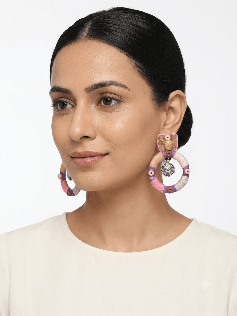 Yarn-Wrapped Mandala Hoops - Image 2