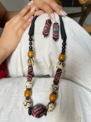 Cotton B&W Ajrakh Beaded