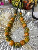 Cotton Mustard Ajrakh Beaded