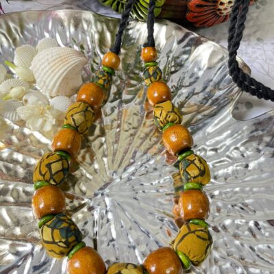 Cotton Mustard Ajrakh Beaded