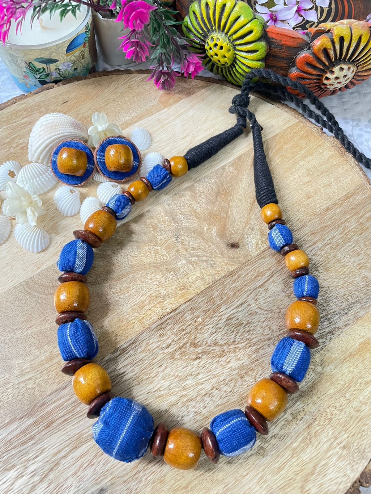 Cotton Blue Ikat Beaded - Image 8