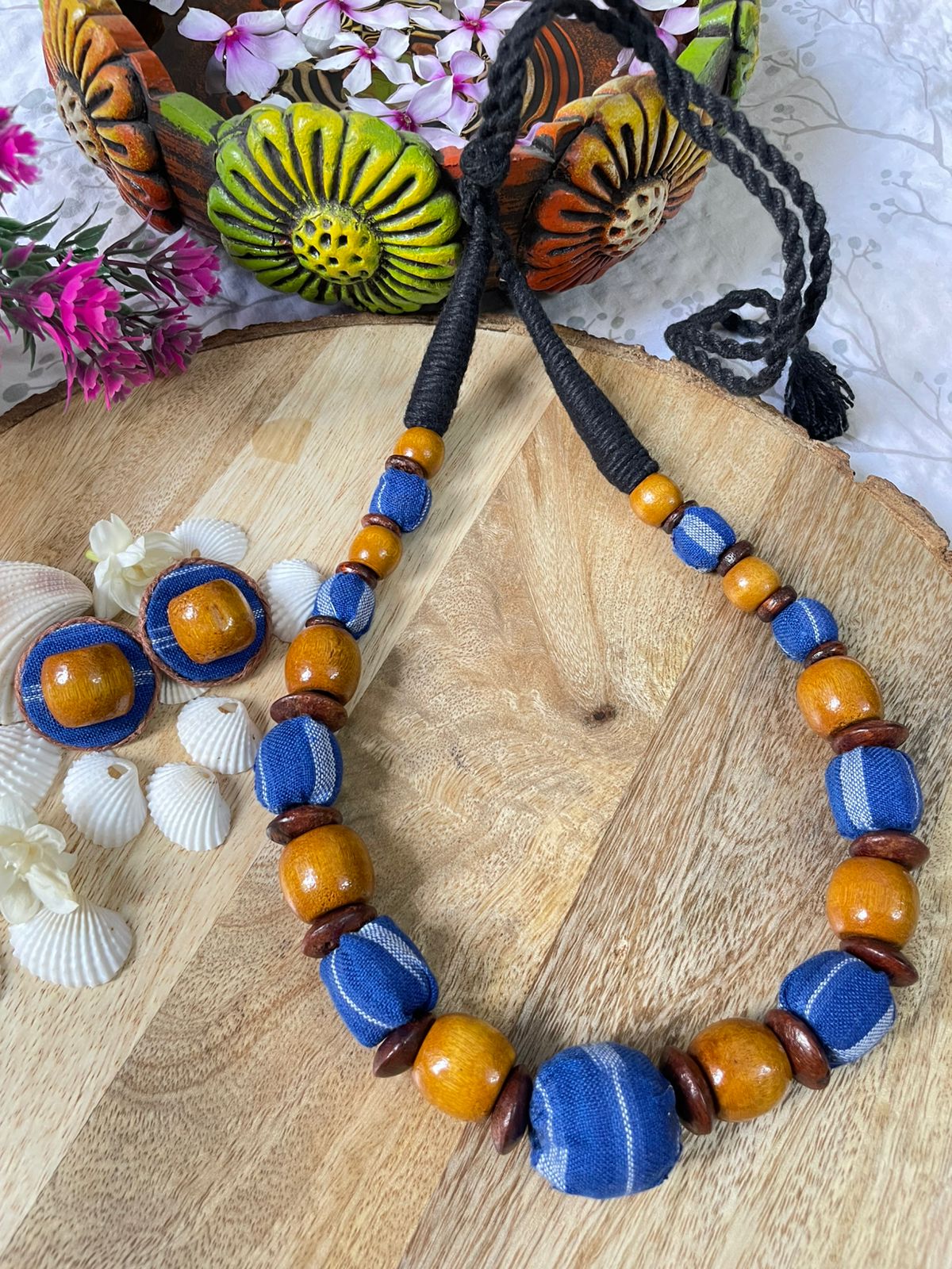 Cotton Blue Ikat Beaded - Image 5