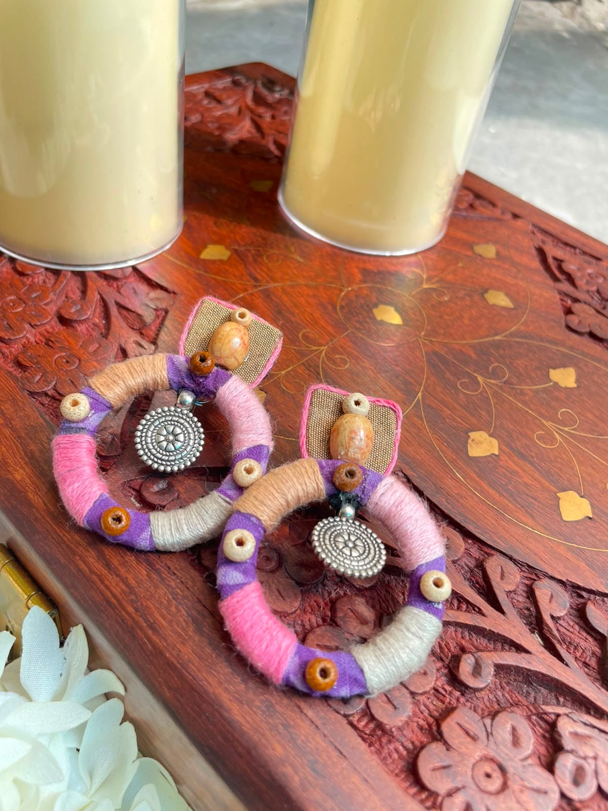Yarn-Wrapped Mandala Hoops - Image 3