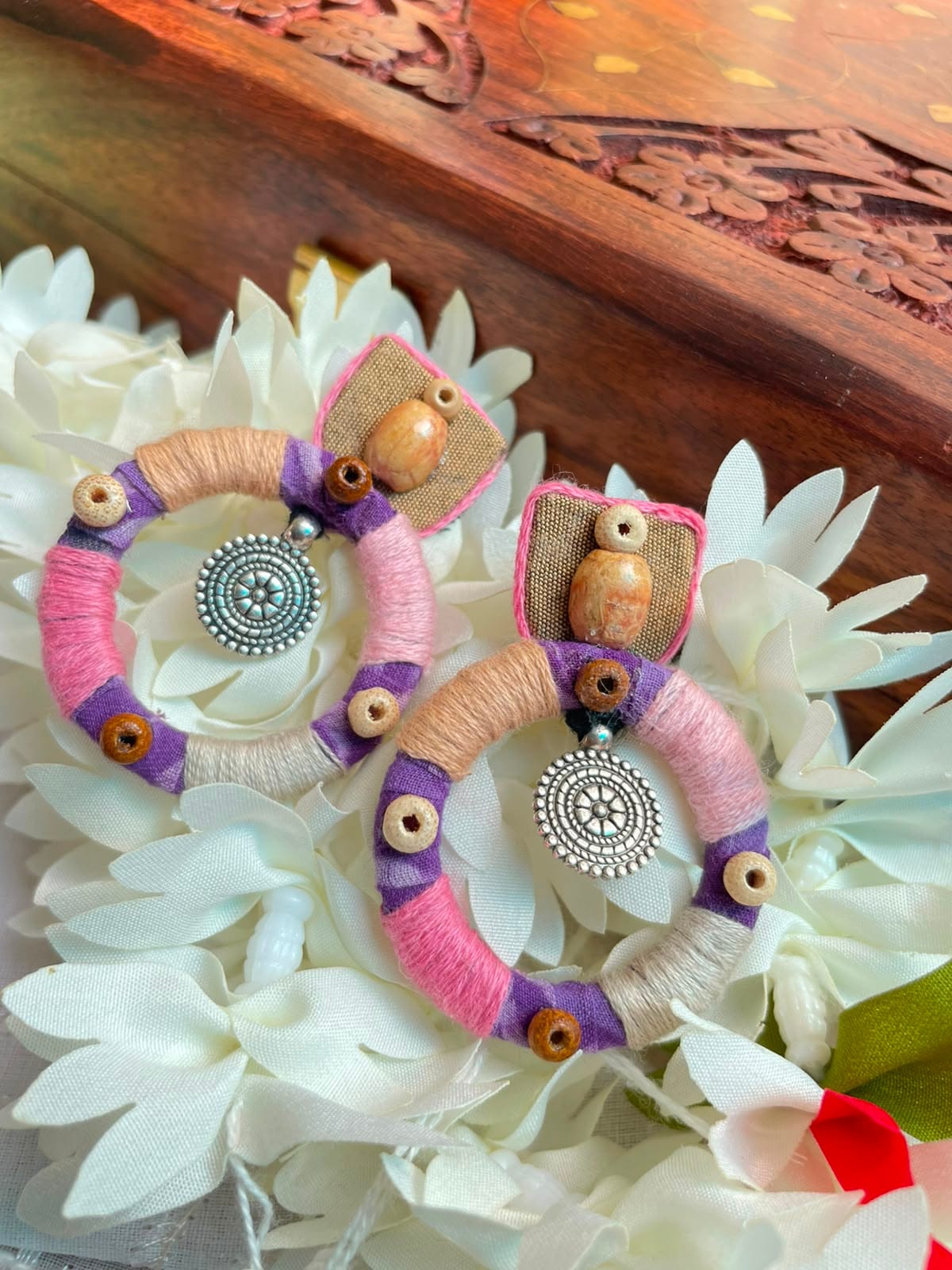 Yarn-Wrapped Mandala Hoops - Image 4