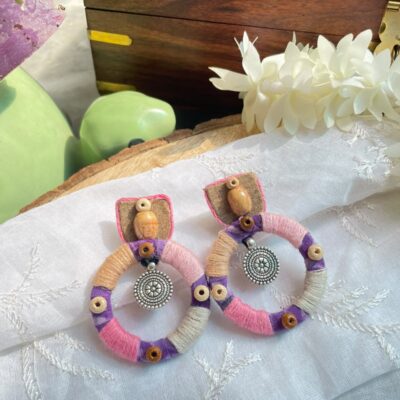 Yarn-Wrapped Mandala Hoops
