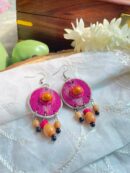 Boho Magenta Circle Drops