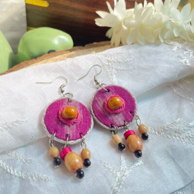 Boho Magenta Circle Drops