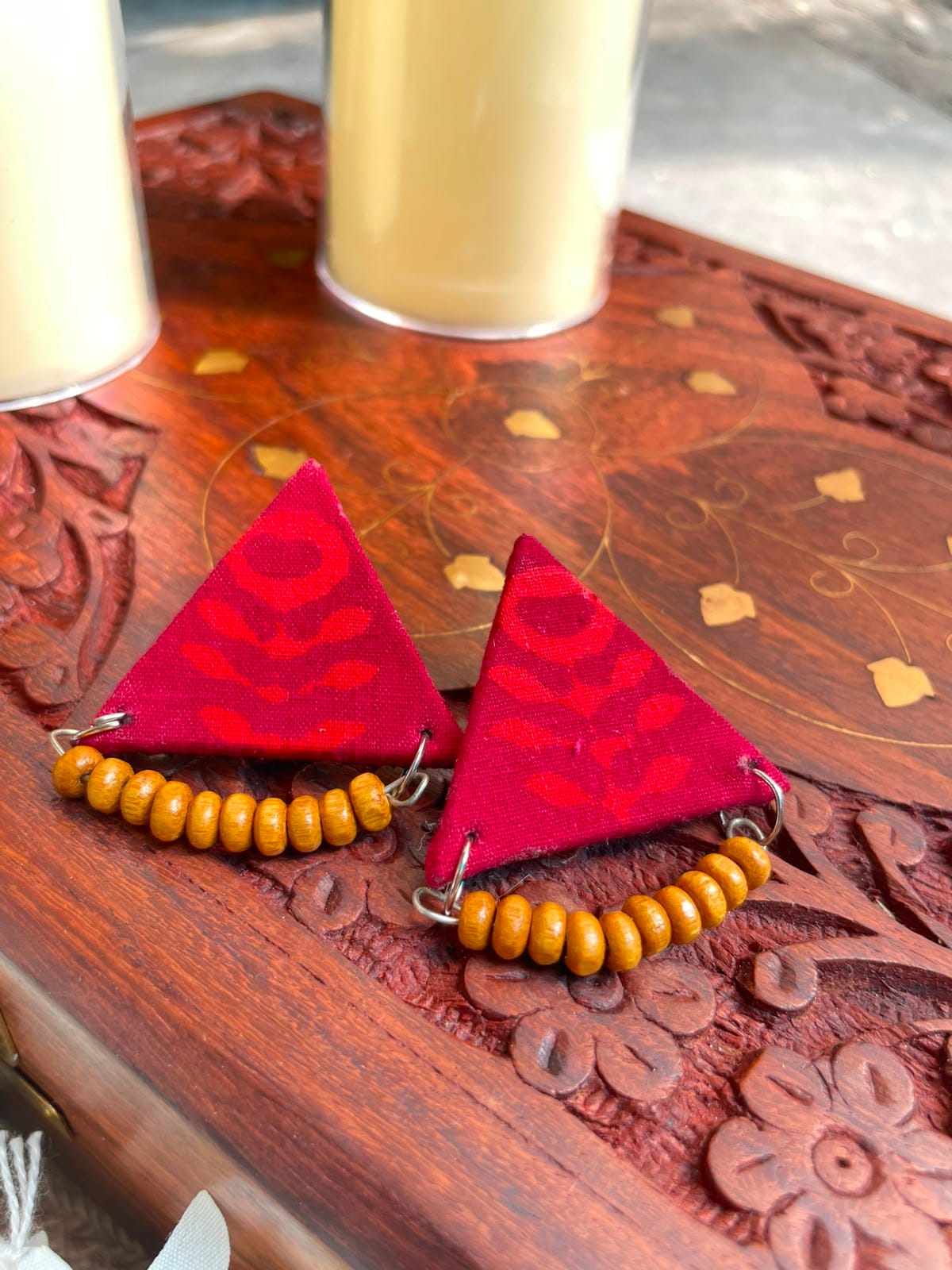 Crimson Geometric Triangles - Image 3