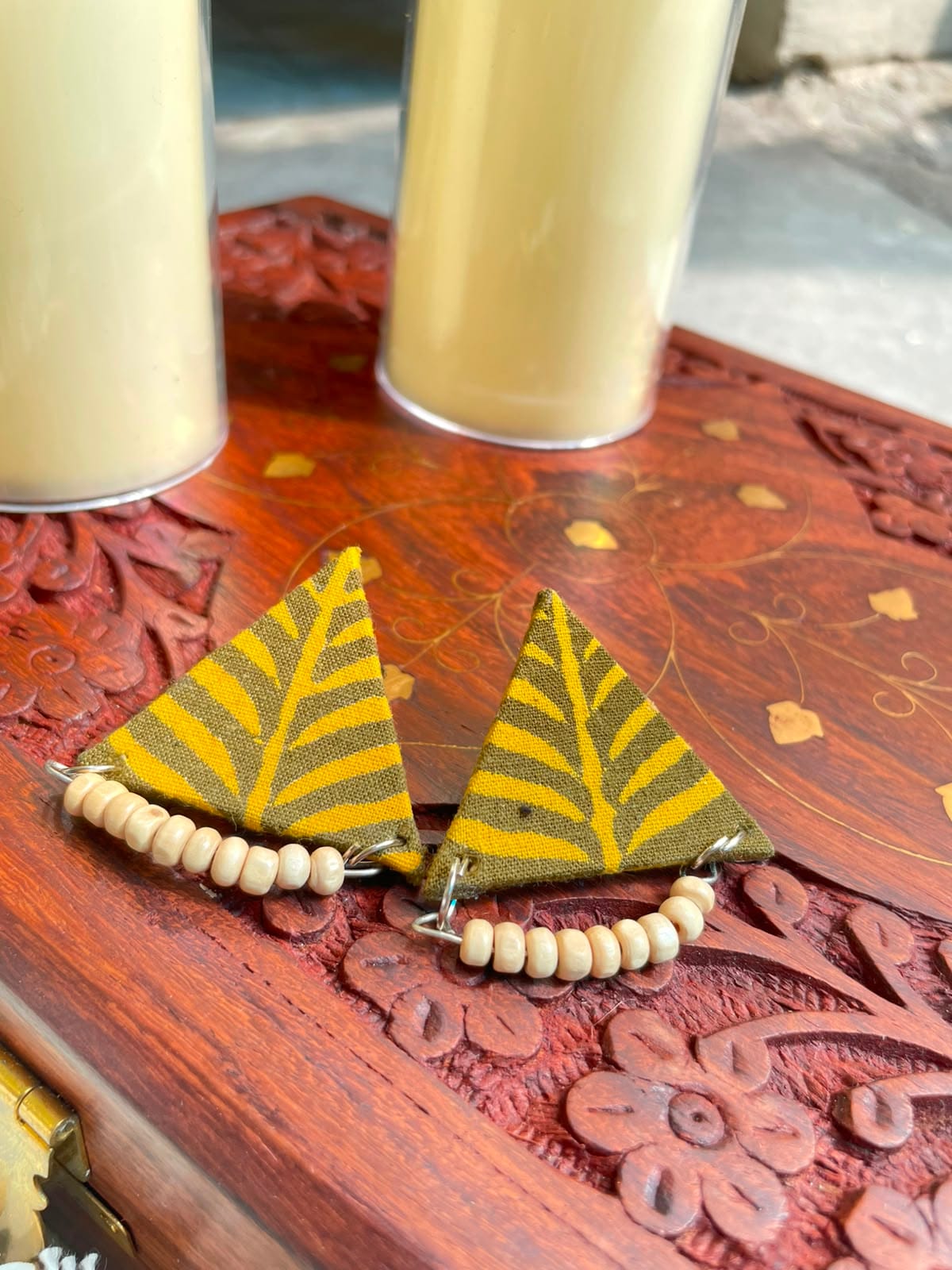 Olive & Mustard Leaf Triangles - Image 3