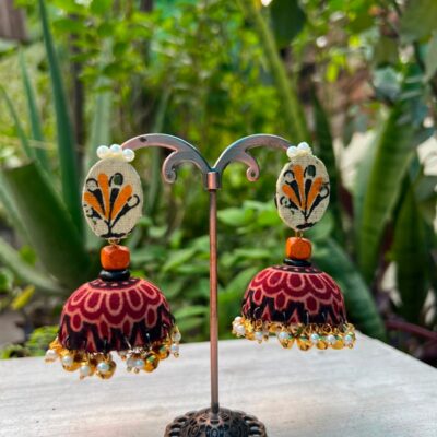 Kalika Ajrakh Fabric Jhumka