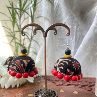 Nisha Handcrafted Fabric Jhumkis