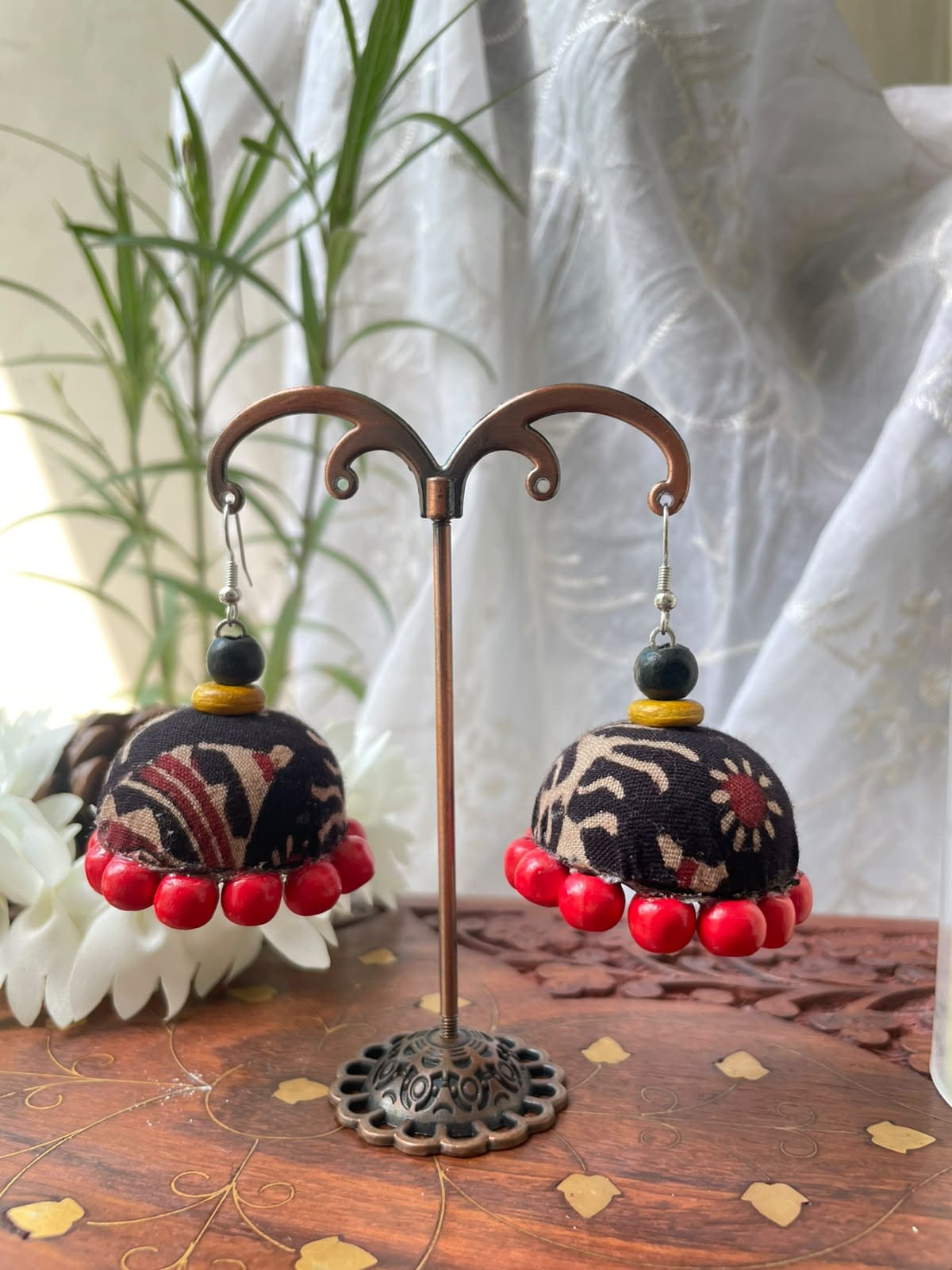 Nisha Handcrafted Fabric Jhumkis