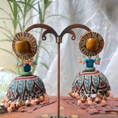 Mrignayani Handcrafted Fabric Jhumkis