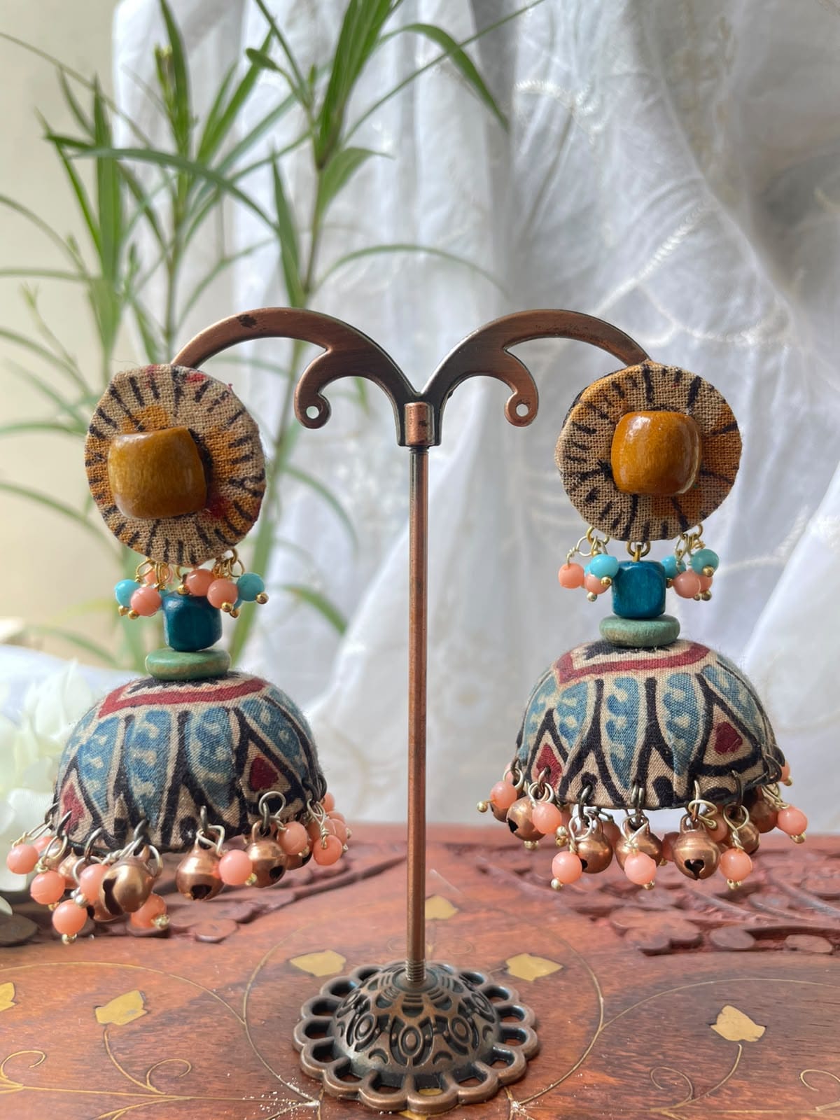 Mrignayani Handcrafted Fabric Jhumkis