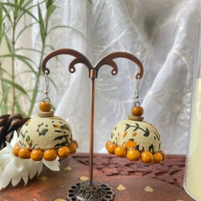 Maaya Handcrafted Fabric Jhumkis