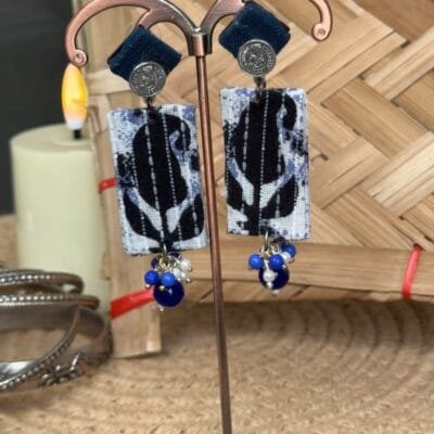 Neelam Ajrakh Earrings