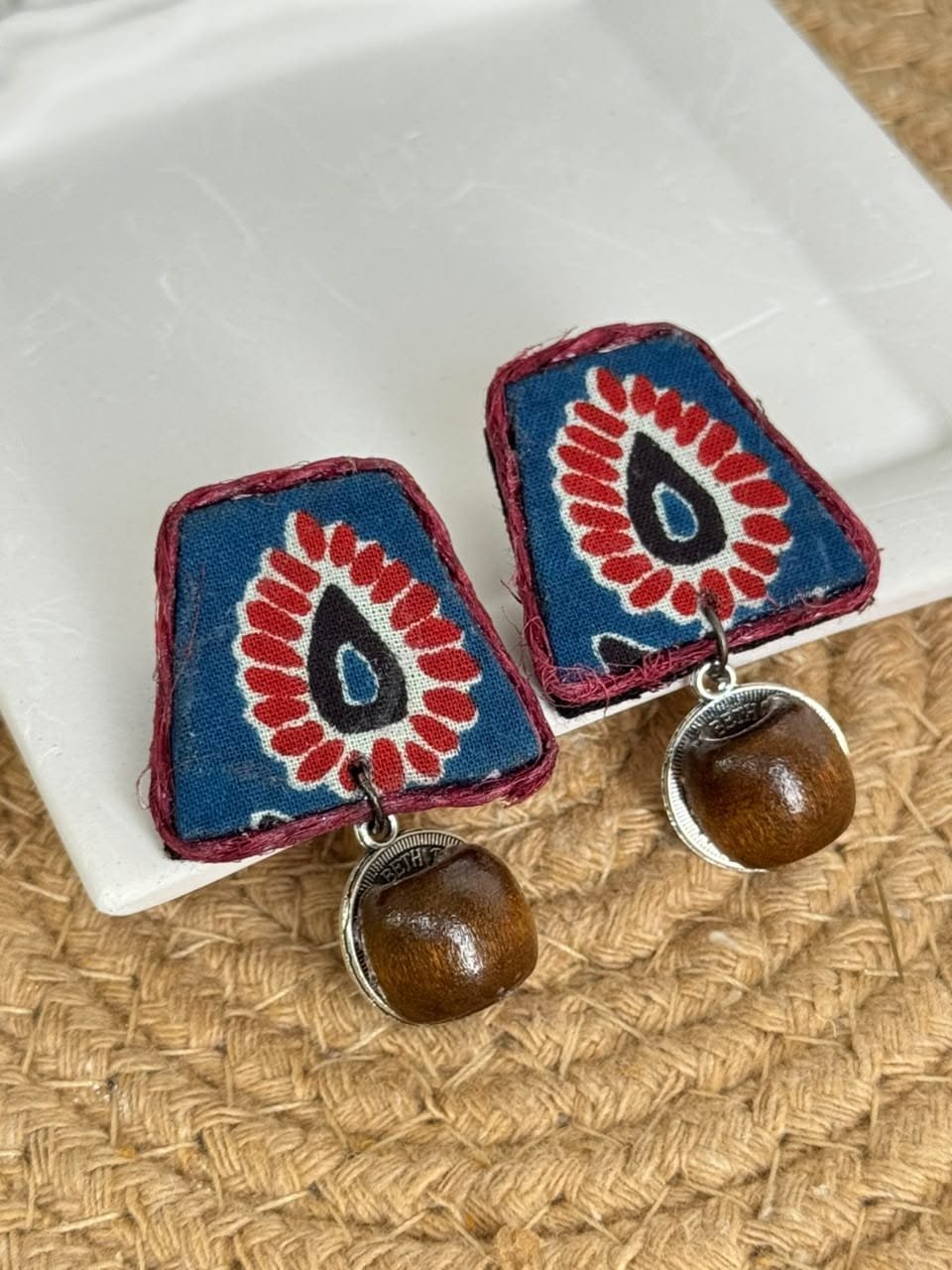 Charmi Block-Print Fabric Earrings