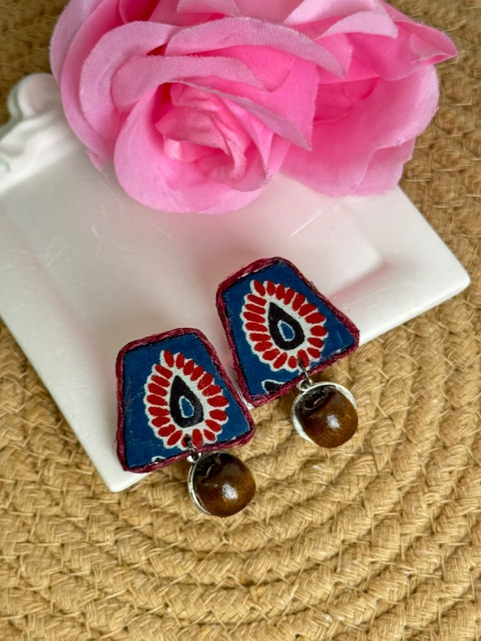 Charmi Block-Print Fabric Earrings - Image 3