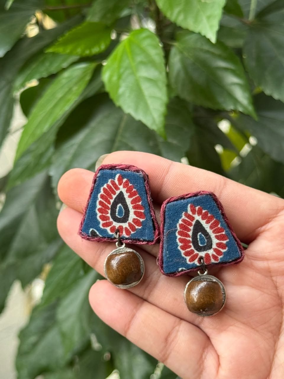 Charmi Block-Print Fabric Earrings - Image 4