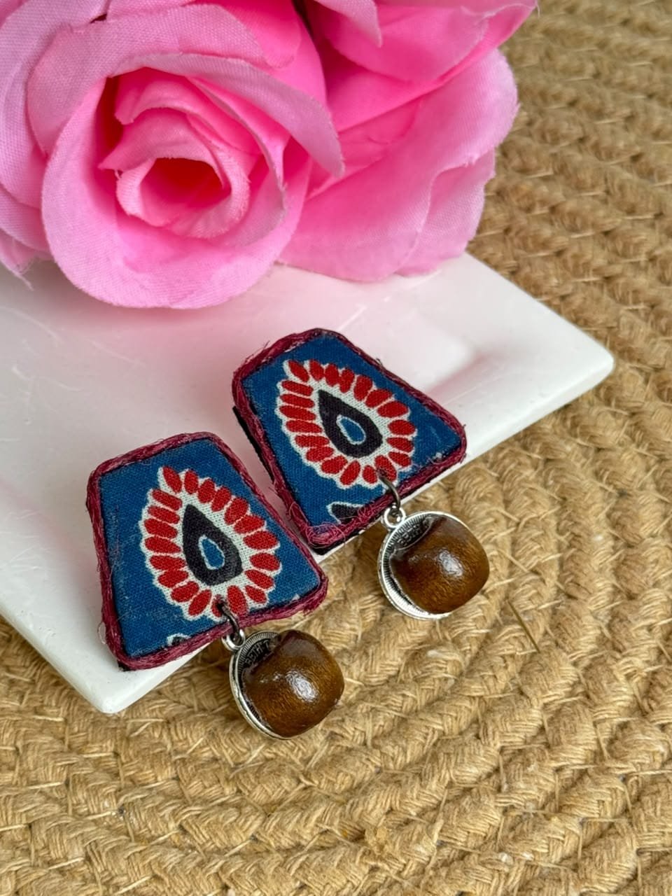 Charmi Block-Print Fabric Earrings - Image 5