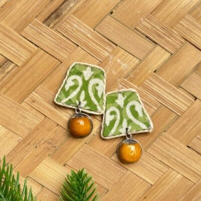 Harit Discharge-Print Fabric Earrings
