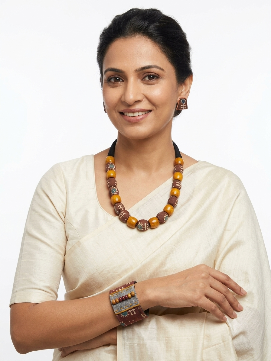 Dharohar -Necklace, Earring and Handcuff set - Image 2