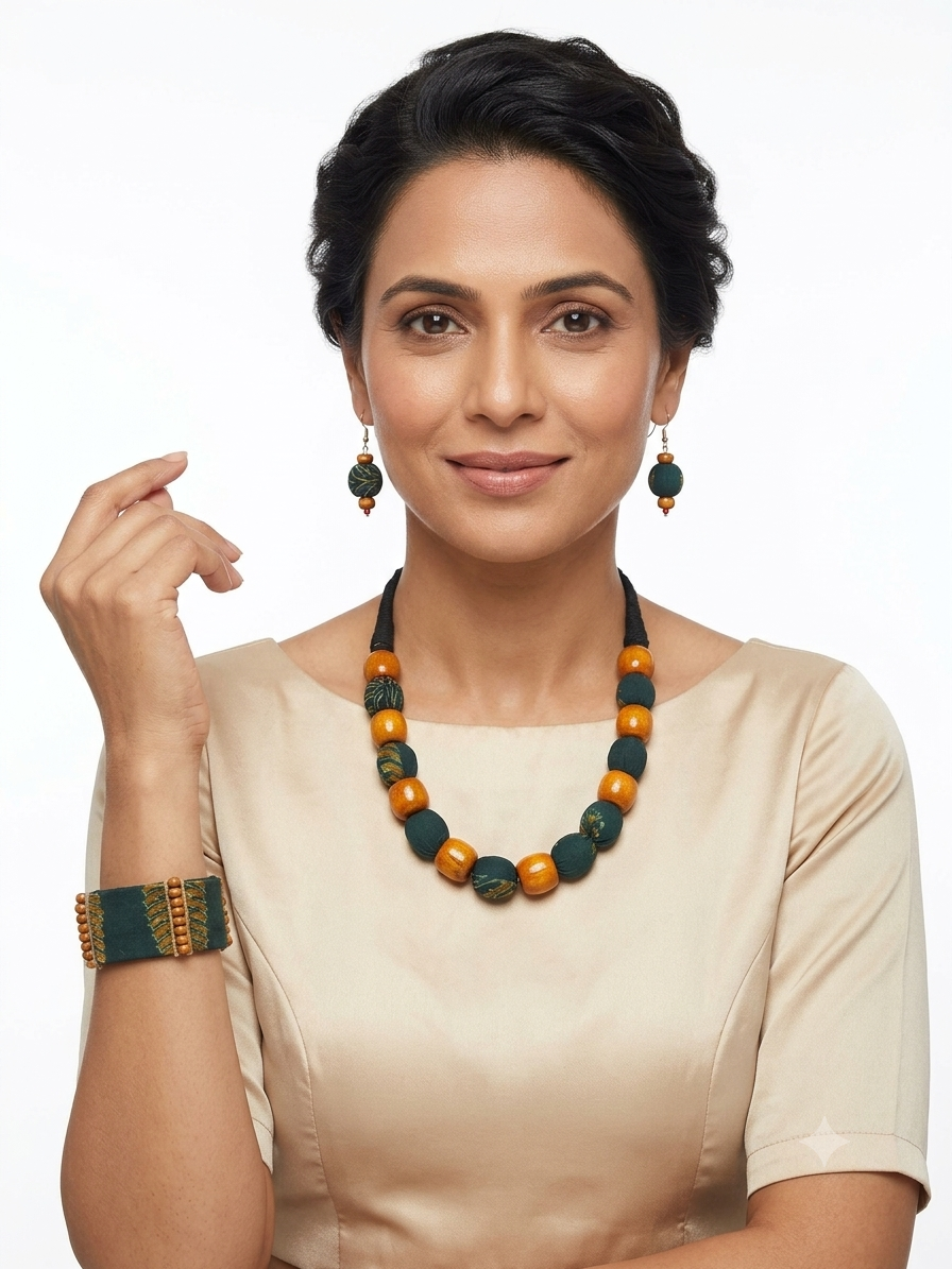 Prakriti-Necklace, Earring and Handcuff set - Image 2