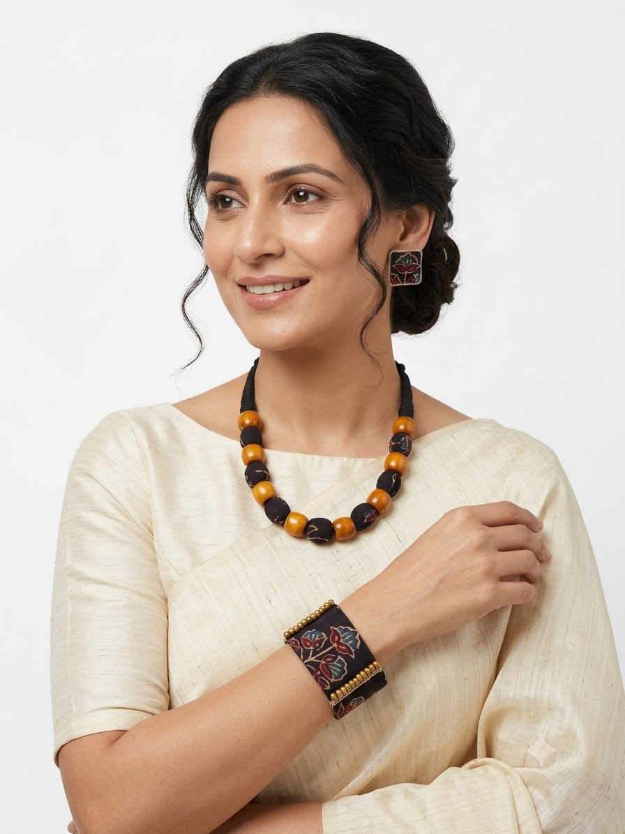 Vasudha -Necklace, Earring and Handcuff Set - Image 2