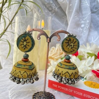 Avani Ajrakh Jhumkas