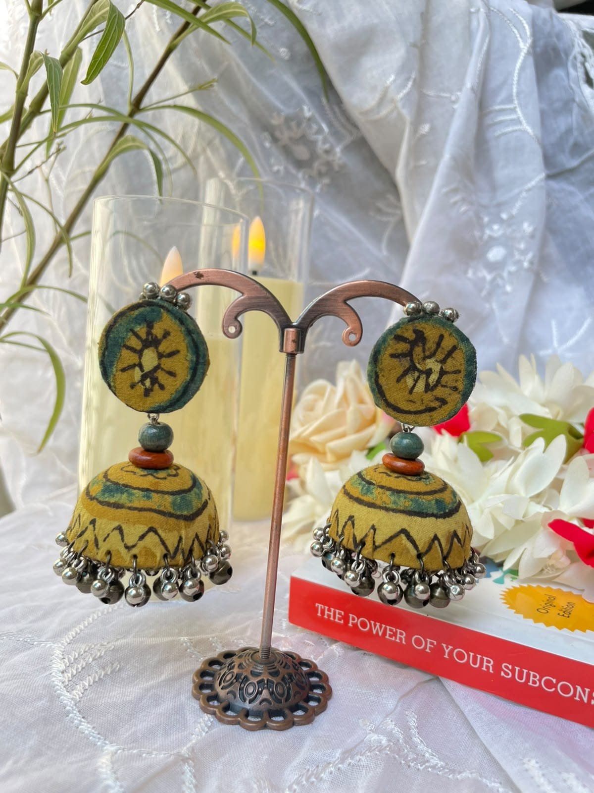 Avani Ajrakh Jhumkas