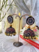 Gulabi Ajrakh Jhumkas