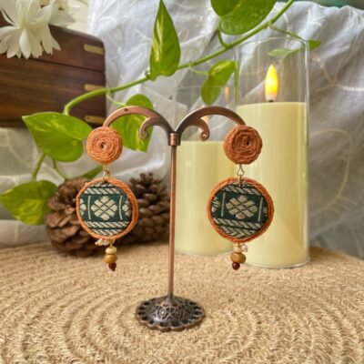 Sanskriti Fabric & Jute Earrings